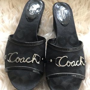 Coach Carissa Logo Wedge Slip On Sandal Size 9B